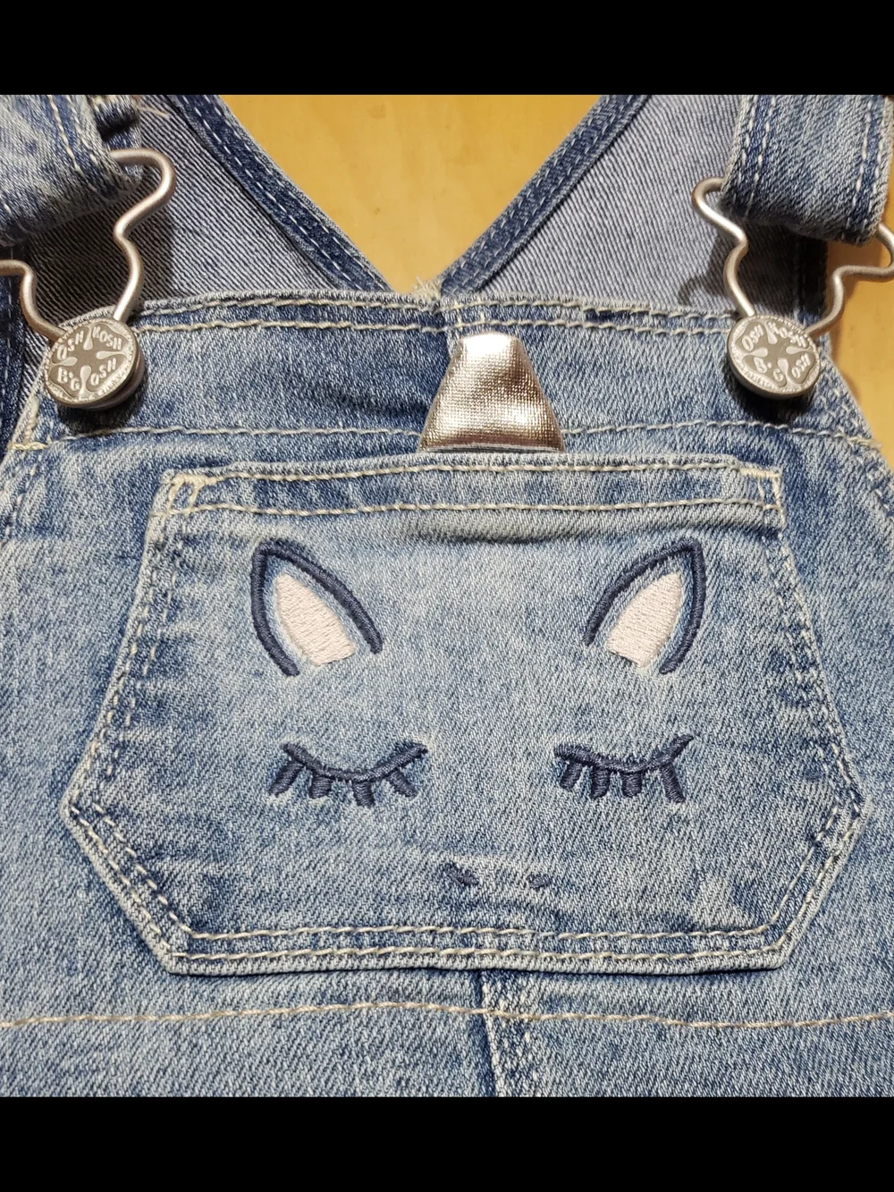 OshKosh B'gosh Denim Overall Dress with Light Pink Tulle Skirt